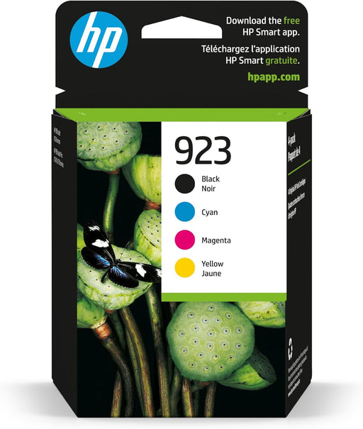HP 923 Ink Cartridge - Standard Yield - Black, Cyan, Magenta, and Yellow - 4 Pack