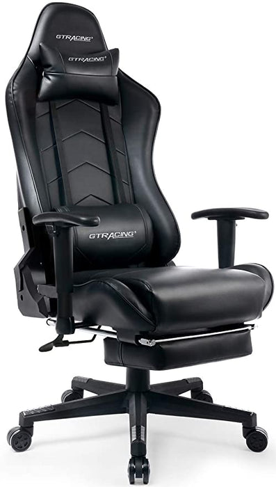 Inks N Stuff Ergonomic Racing Gaming Chair With Footrest, Black