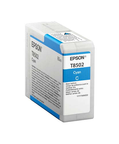 T850200 EPSON ULTRACHROME HD CYAN INK 80ML/SURECOLOR P800