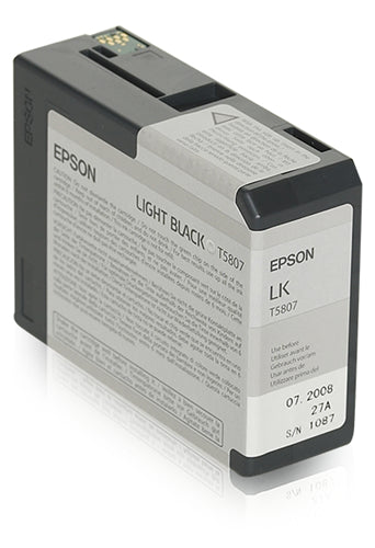 T580700 EPSON ULTRACHROME LIGHT BLACK INK 80ML, STYLUS PRO 3