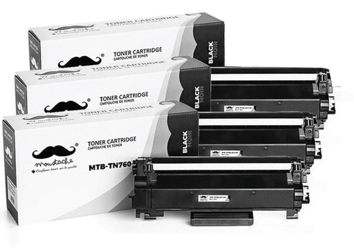 Inks N Stuff Brother TN760 Compatible Black Toner Cartridge High Yield 3 Pack - With Chip