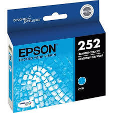 Epson 252 Cyan Ink Cartridge, Standard Capacity (T252220)